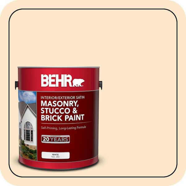 5 gal. #YL-W02 Spanish Lace Satin Interior/Exterior Masonry, Stucco and Brick Paint
