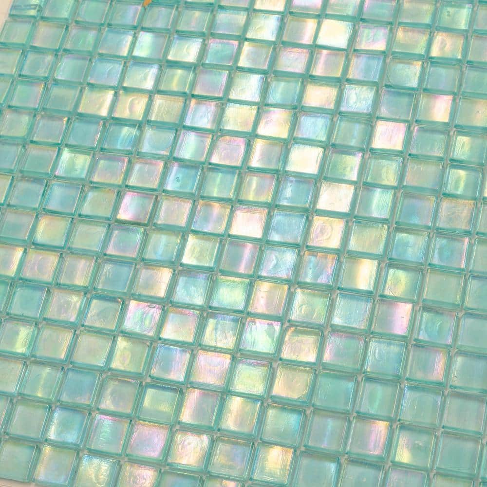 Sea Green 11.6" x 11.6" Glass Mosaic Wall and Floor Tile