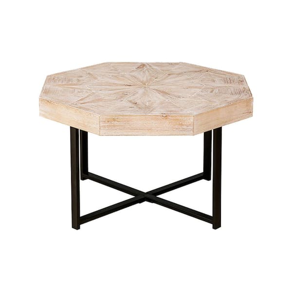 Sudzendf Light Brown MDF Octagon Outdoor Side Table 1-Piece