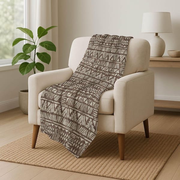 Premium Machine Washable ASB907 Brown 50 in. x 70 in. Sherpa Throw Blanket