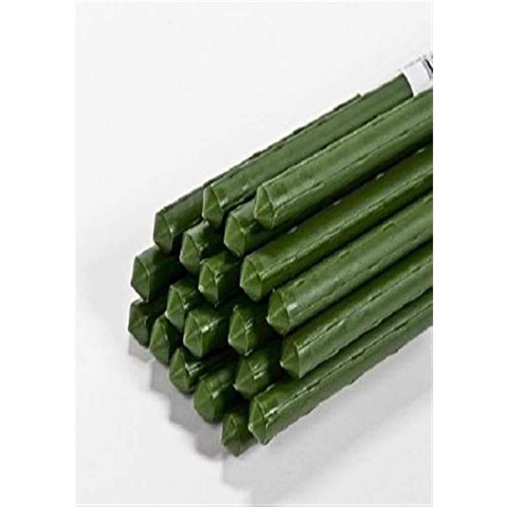48" Green Plastic-Coated Steel Garden Stakes (10 Pack)