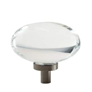 Glacio 1-3/4 in. L (44 mm) Crystal/Gunmetal Oval Cabinet Knob