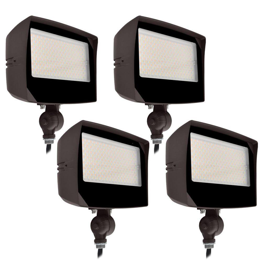 60-Watt LED Flood Light, 3CCT Up to 9480LM Knuckle & Trunnion Mount 0-10V Dimmable IP65 120-277V Photocell Sensor 4 Pack price history on PriceWatchPro