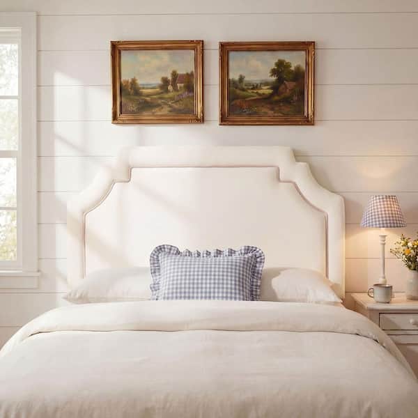 Magnolia King Size Stain-Resistant Performance Velvet Headboard in Alabaster Pink