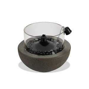 10.5 in. Dia Outdoor Gray Stone Tabletop Citronella Fire Bowl