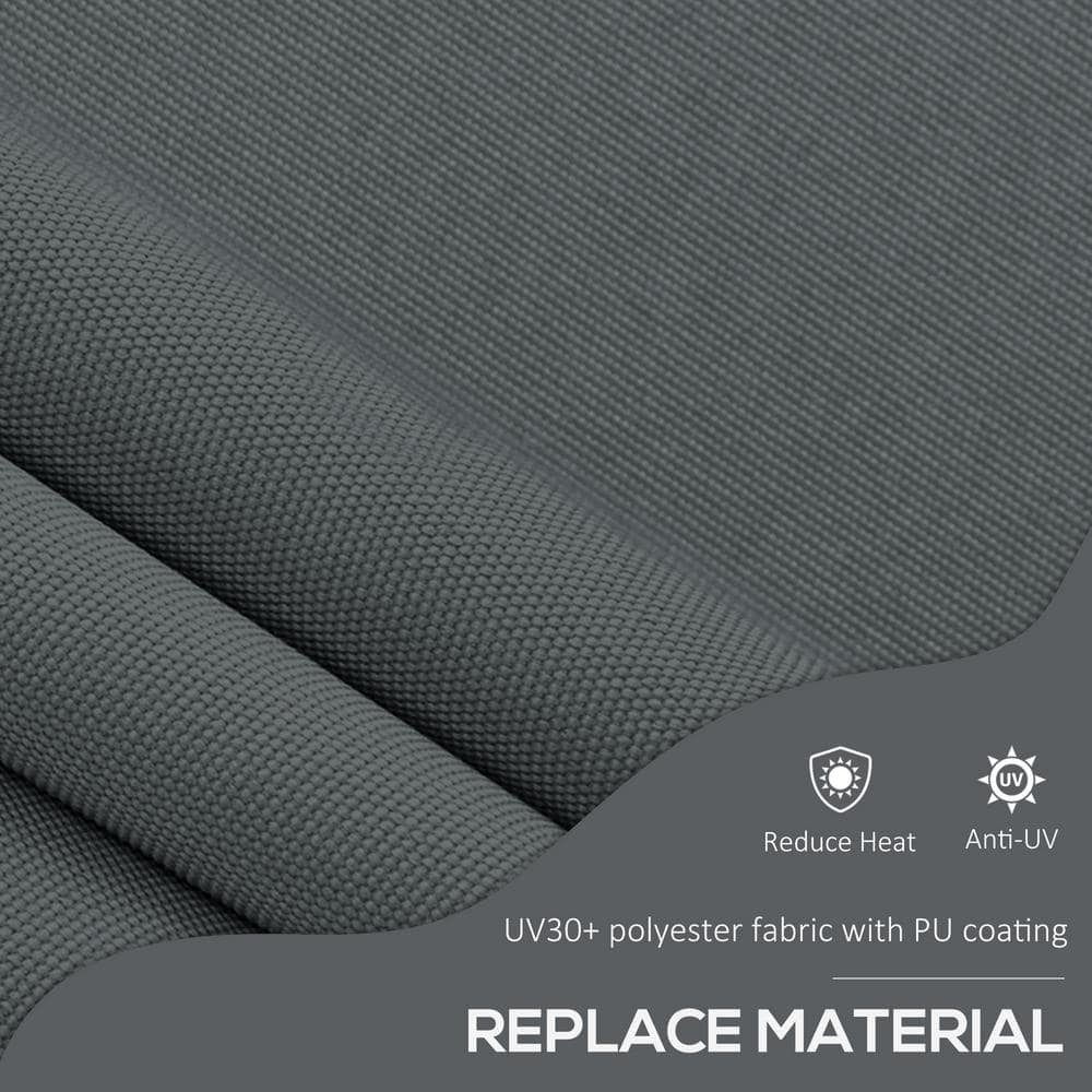 Dark Gray Aluminum Frame Retractable Patio Awning with UV Resistant Fabric
