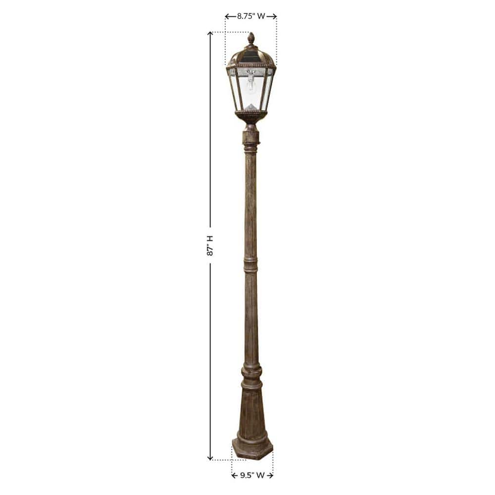 Orleans Inspired Weathered Bronze Solar Lamp Post with LED & Dusk to Dawn Feature