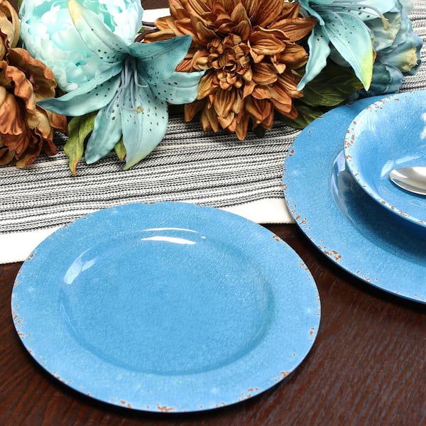 Mauna 12-Piece Casual Cobalt Blue Melamine Outdoor Dinnerware Set (Service for 4)