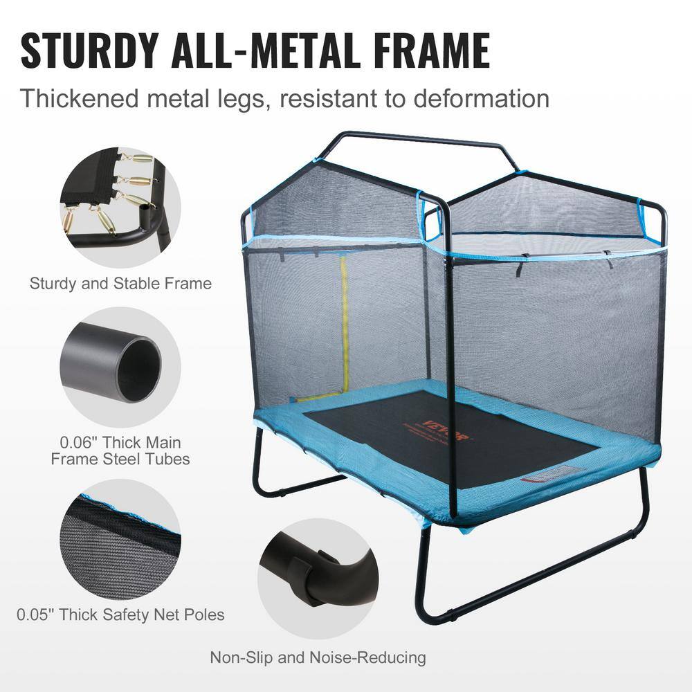 6-Foot Black Metal Kids' Trampoline with Enclosure