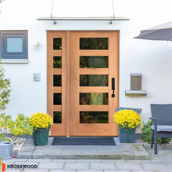 Krosswood Doors ASCEND Modern 50 in. x 80 in. 5-Lite Left