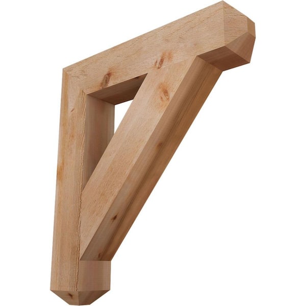 Ekena Millwork 6 in. x 36 in. x 32 in. Western Red Cedar Traditional Craftsman Rough Sawn Bracket
