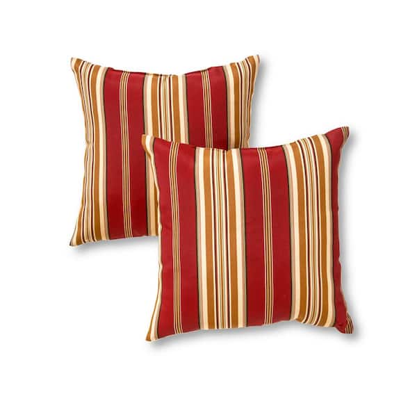 Reviews For Greendale Home Fashions Roma Stripe Square Outdoor Throw Pillow 2 Pack Pg 4 The Depot - Home Depot Patio Accent Pillows