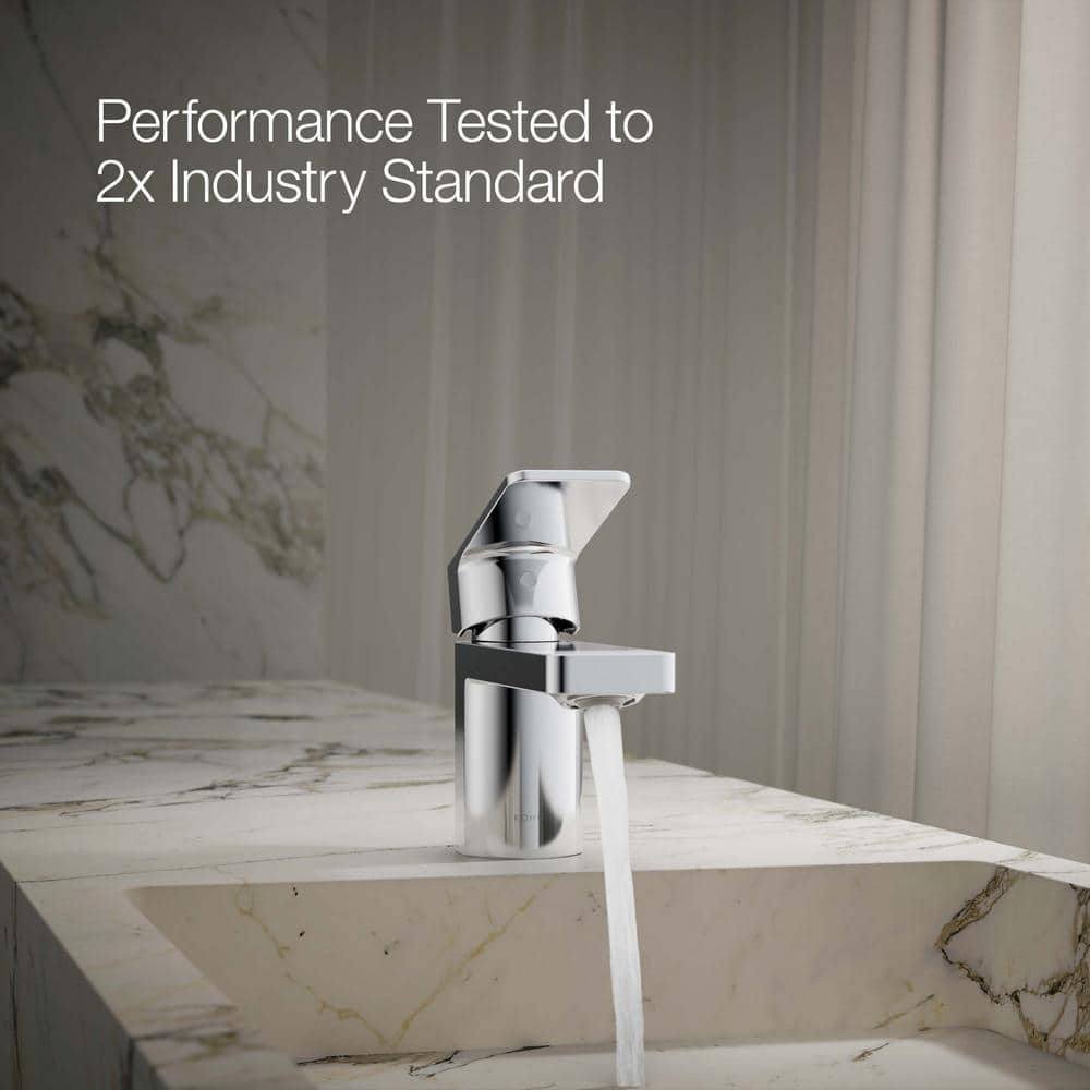 Parallel Polished Chrome Single Hole Bathroom Faucet
