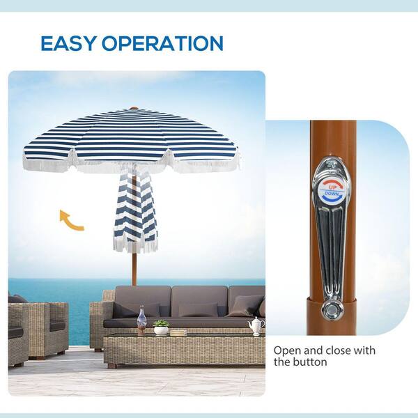 7 patio umbrella sale Tatayosi 7 ft. Outdoor Market Patio Umbrella with Tilt and Vent in Blue Strip
