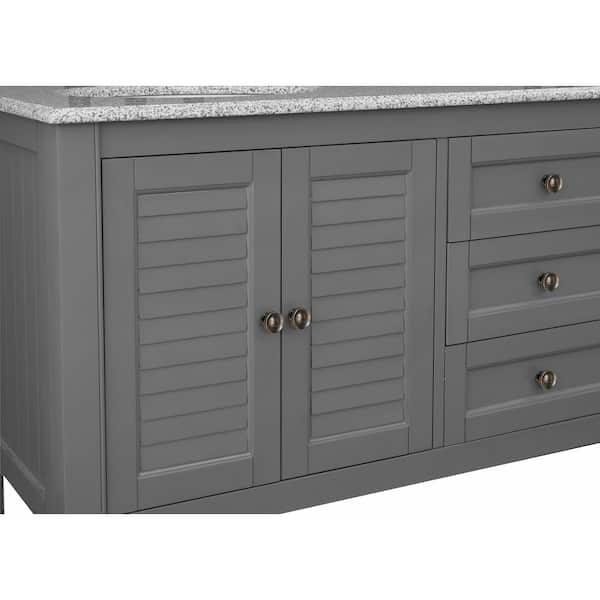Home Decorators Collection Talmore 60 in. W x 22 in. D x 35 in. H  Freestanding Bath Vanity in Gray with White Cultured Marble Top VA-FC0201 -  The Home Depot
