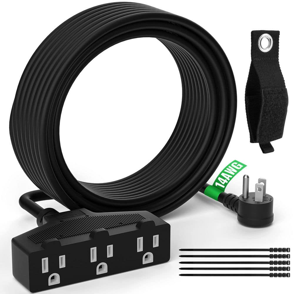 30 ft. 14/3 SJTW 3-Conductor 15 Amp 125V 1875W Indoor Outdoor Extension ...