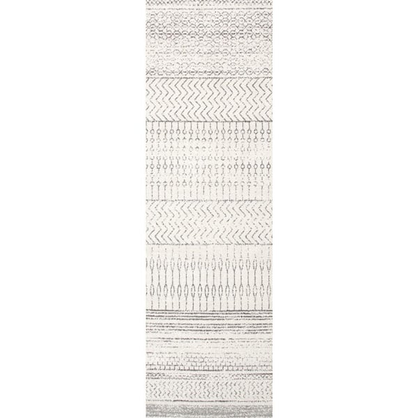 Home Decorators Collection Nova Stripes Gray 2 ft. x 14 ft. Runner Rug
