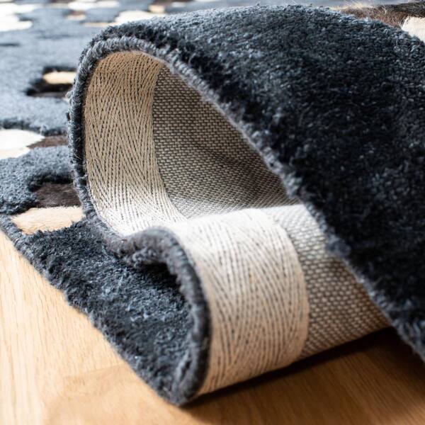 Safavieh Manhattan Collection MAN101Z Handmade Modern Bamboo Silk & Leather Area Rug Black 9' x 12' Safavieh Manhattan Collection MAN101Z Handmade Modern Bamboo Silk & Leather Area Rug Black 9' x 12'