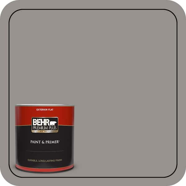 BEHR PREMIUM PLUS 1 qt. #PPU18-16 Elephant Skin Flat Exterior Paint & Primer