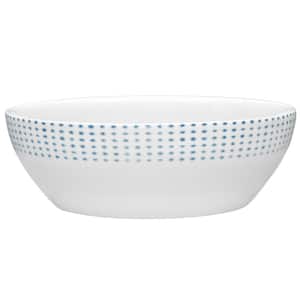 Blue/White Hammock Porcelain Round Vegetable Bowl 10-1/2 in., 96 oz.