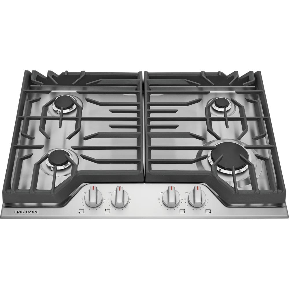 Frigidaire 30 in. Gas Cooktop in Stainless Steel with 4-Burners, Silver