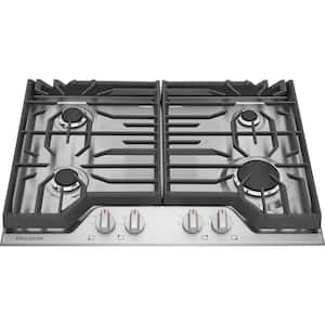 30 in. Gas Cooktop in Stainless Steel with 4-Burner Elements, including Quick Boil and Simmer Burner