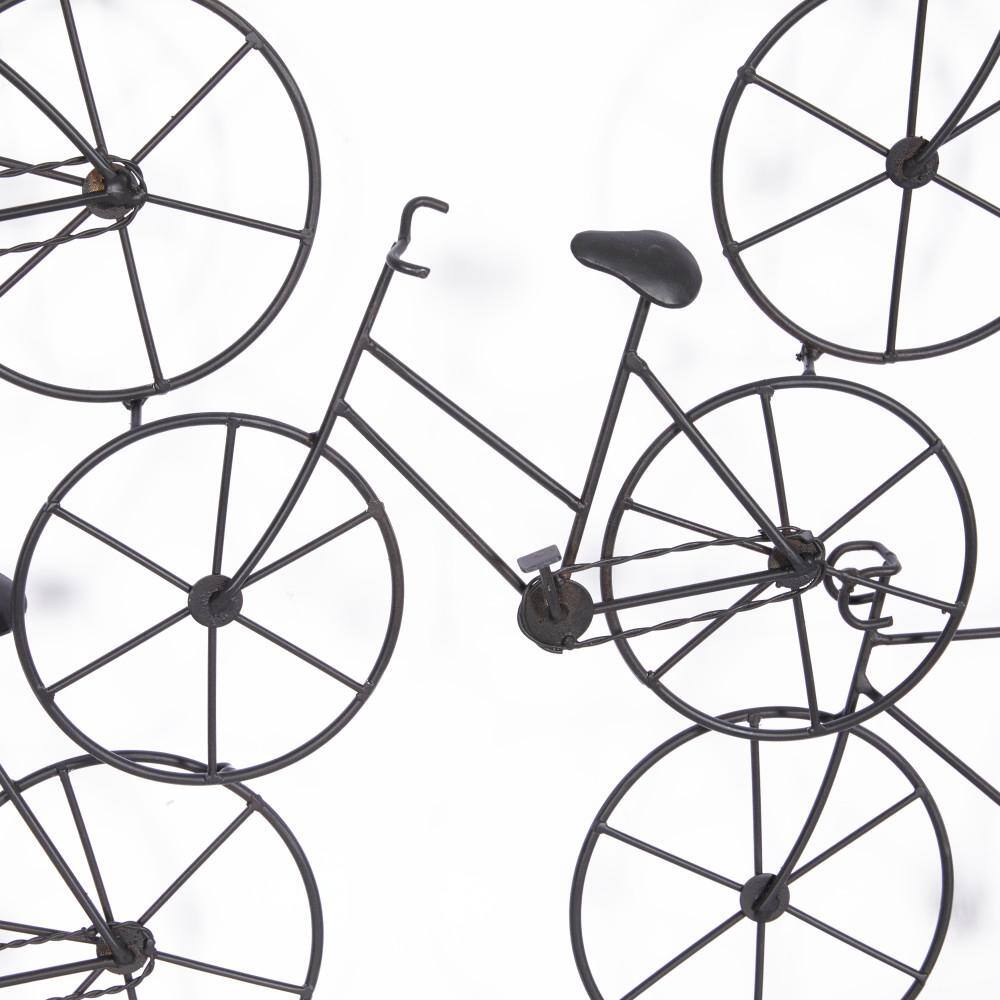 Black Iron Bicycle Wall Sculpture with Square Frame