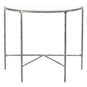 Jessa 18 in. Silver Rectangle Metal Console Table