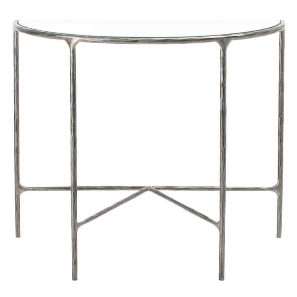 SAFAVIEH Jessa 18 in. Silver Rectangle Metal Console Table