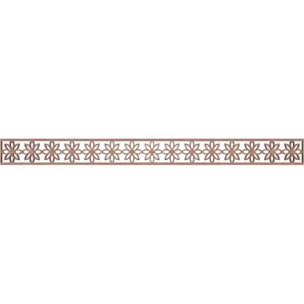 Ekena Millwork Daisy Fretwork 0.375 in. D x 46.375 in. W x 4 in. L Walnut Wood Panel Moulding