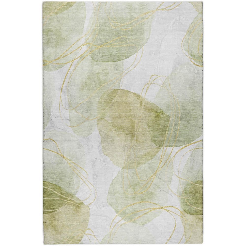 Dream Shag Premium Machine Washable Abstract ADS544 Green 5 ft. x 7 ft. 6 in. Area Rug price history on PriceWatchPro