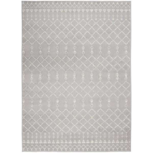 Nourison Whimsicle Grey 6 ft. x 9 ft. Geometric Bohemian Area Rug