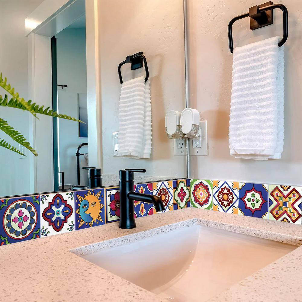 Multicolor Vinyl Peel and Stick Mosaic Tile Set