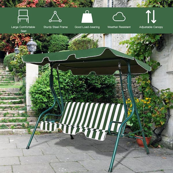 garden swing seat green