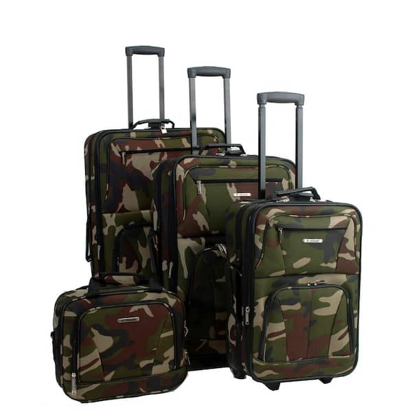 Rockland Journey Collection Expandable 4-Piece Softside Luggage Set, Camo