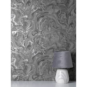 Suave Grey Marble Non-Pasted Paper Matte Wallpaper Sample