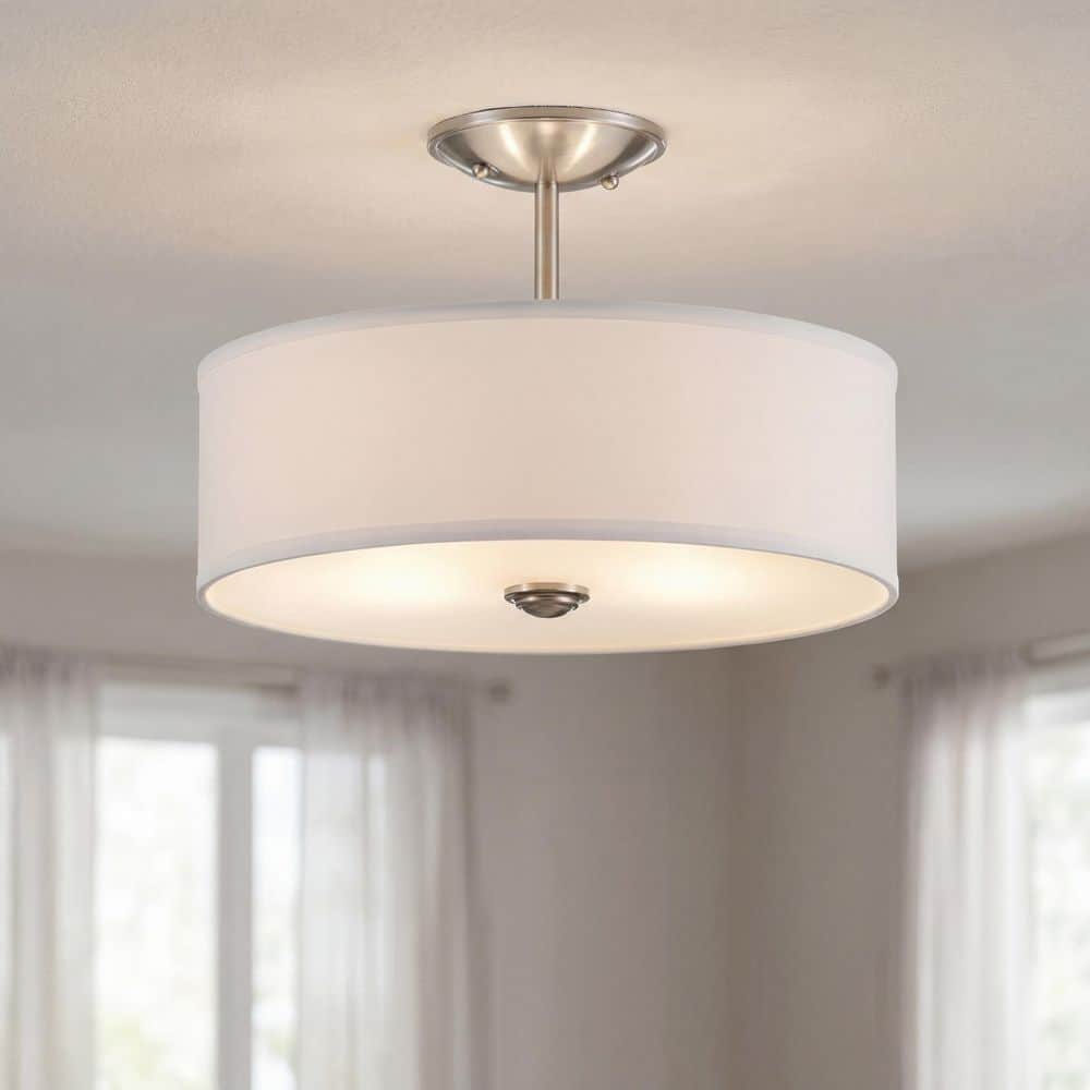 KICHLER Shailene 14 in. 3-Light Brushed Nickel Round Hallway