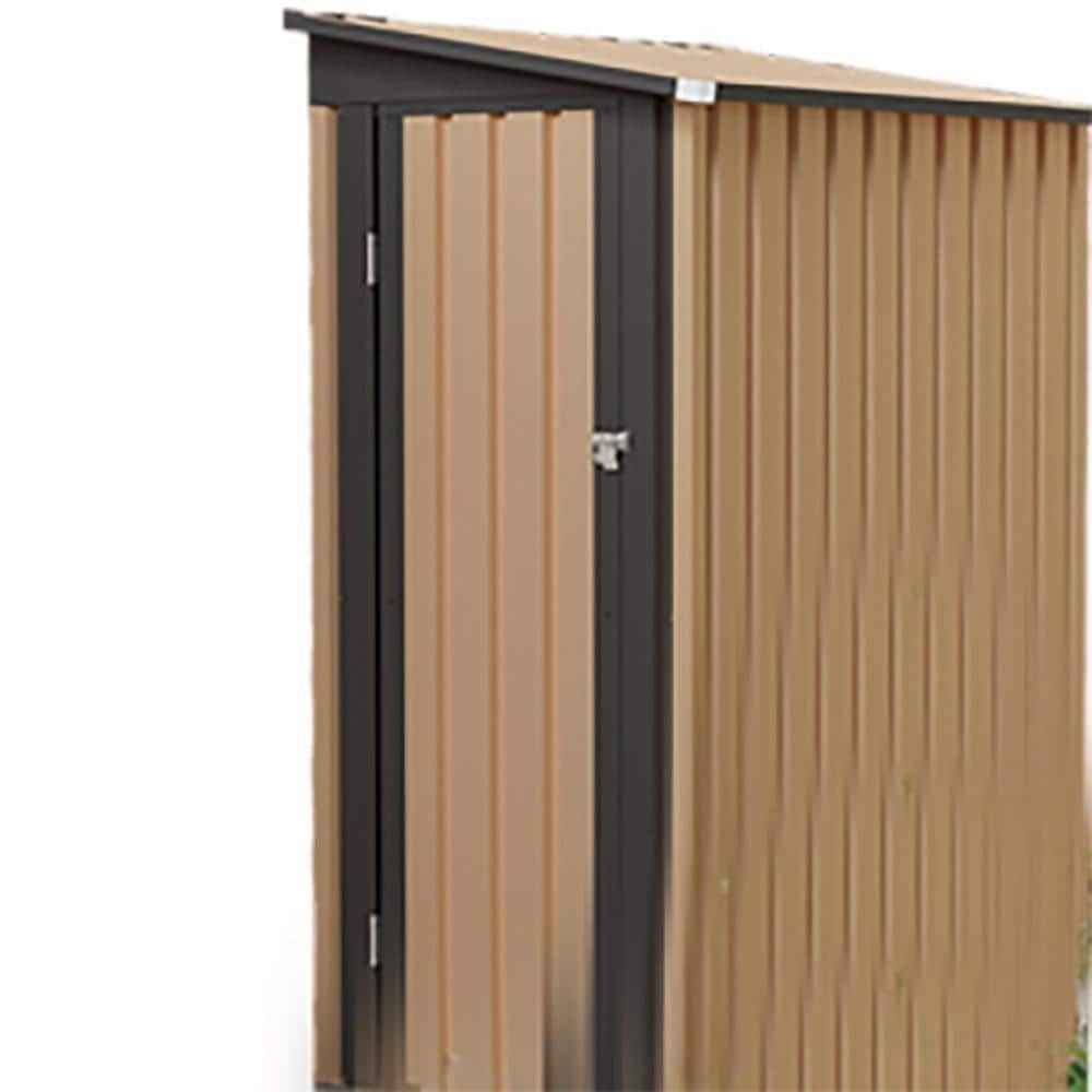 5 ft. W x 3 ft. D Black and Brown Metal Shed with Side Hinge Door