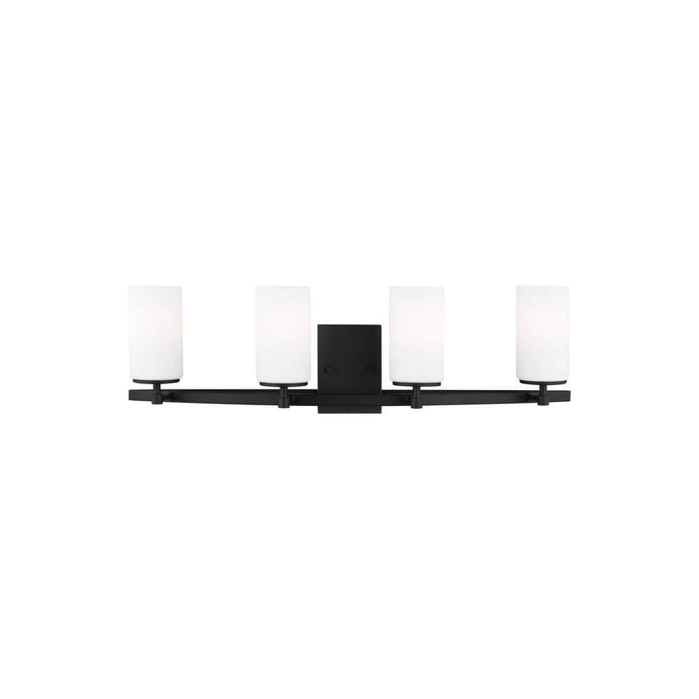 Alturas 30.5 in. 4-Light Midnight Black Modern Contemporary Wall Bathroom Vanity Light with LED Light Bulbs price history on PriceWatchPro