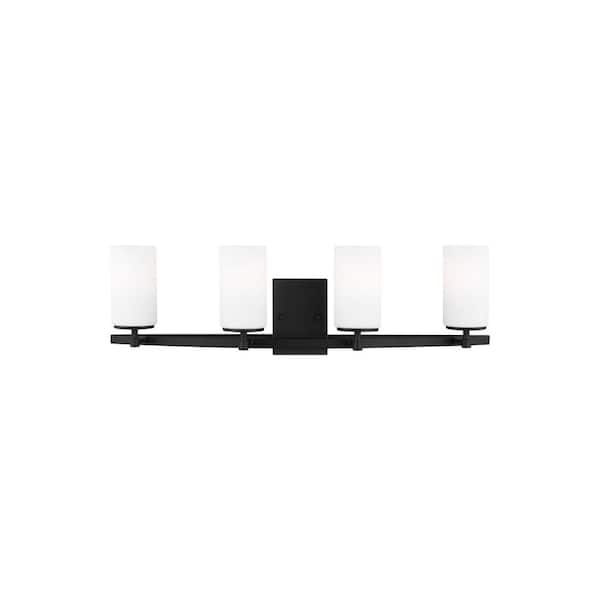 Generation Lighting Alturas 30.5 in. 4-Light Midnight Black Modern Contemporary Wall Bathroom Vanity Light with LED Light Bulbs