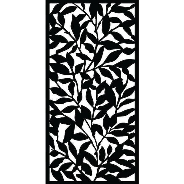 Matrix Tangle 71 in. x 2.95 ft. Charcoal Recycled Plastic Decorative Screen Panel