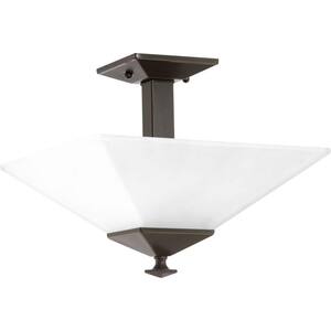 Clifton Heights 2-Light Antique Bronze Semi-Flush Mount