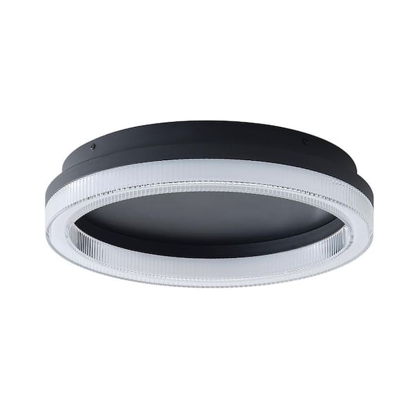 aiwen 15.75 in. 32-Watt Dimmable Black Round LED Flush Mount Close to Ceiling Light Fixture