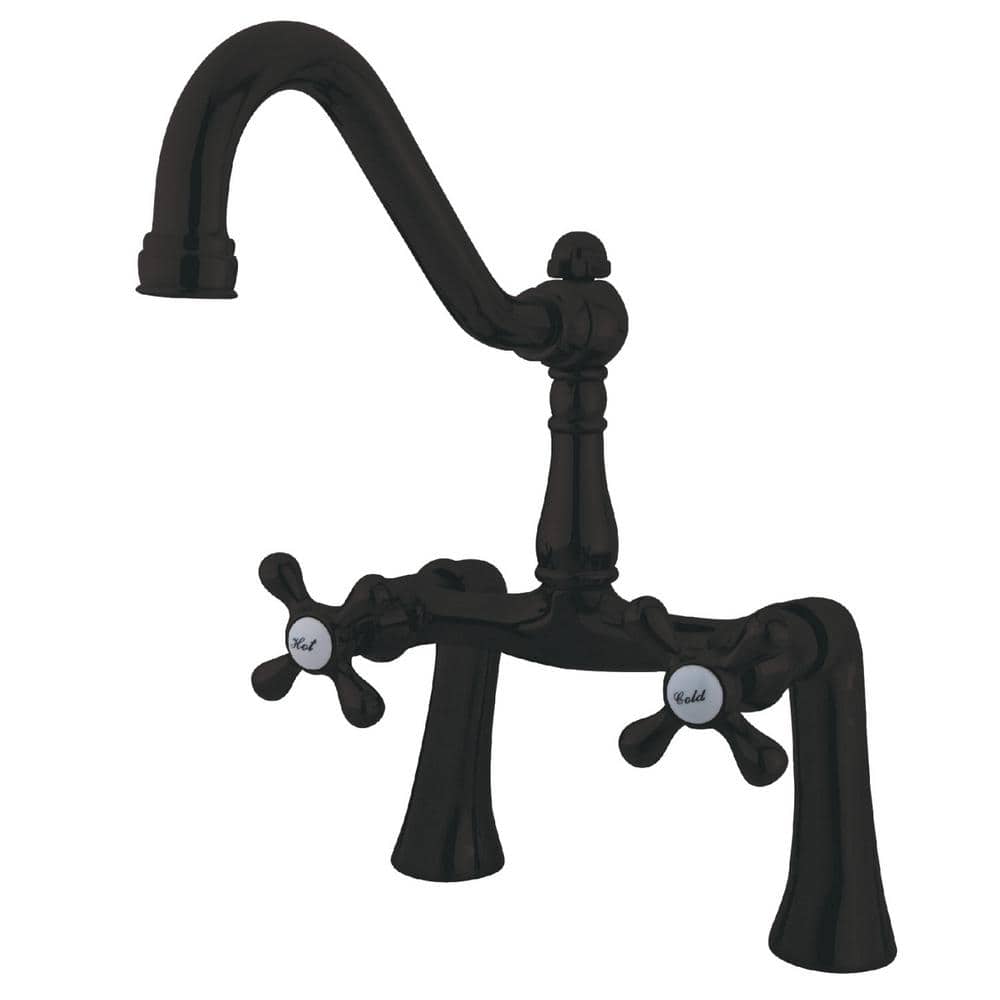 Bath Deck Mounted Oil Rubbed Bronze Clawfoot Tub Faucet With Hand Shower Etf512 