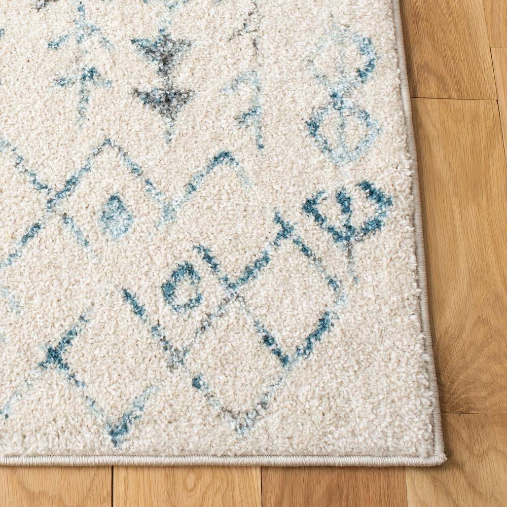 Ivory & Turquoise Boho-Chic 9' x 12' Hand-Knotted Synthetic Area Rug