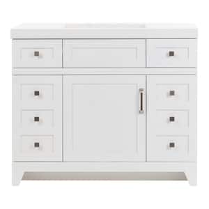 Rosedale 42.5 in. W x 18.75 in. D Bath Vanity in White with Cultured Marble Vanity Top in White with Integrated Sink