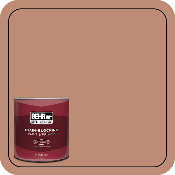 BEHR ULTRA 1 qt. #230F-5 Suntan Glow Extra Durable Flat Interior Paint & Primer