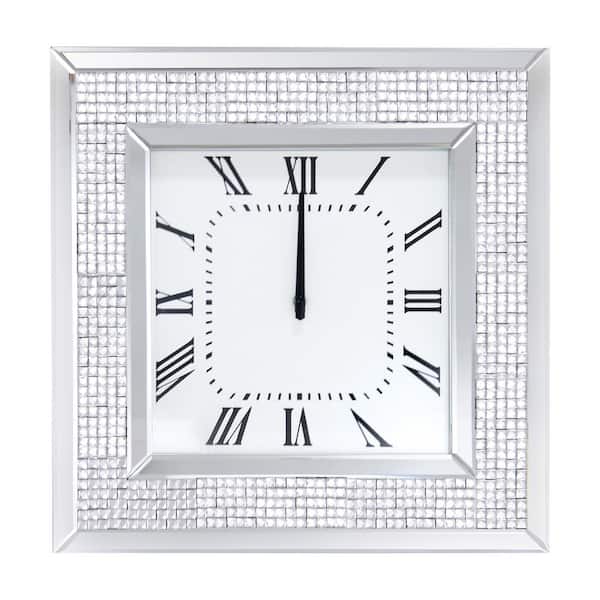 Acme Furniture Iama Mirrored and Faux Rhinestones Wall Clock
