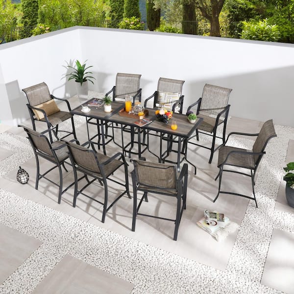 Patio Festival 11-Piece Metal Bar Height Outdoor Dining Set