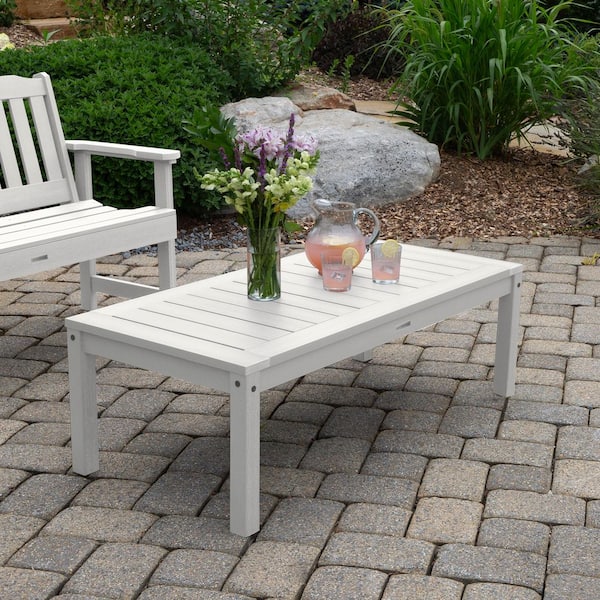 Highwood Adirondack White Rectangular Recycled Plastic Outdoor